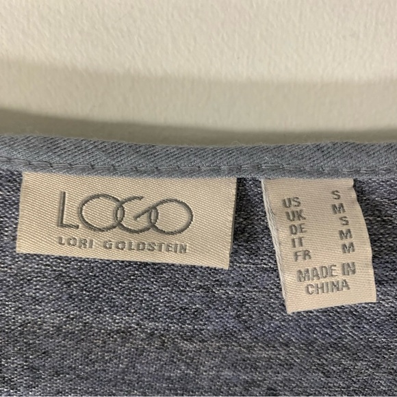 LOGO Lori Goldstein gray space Dye Henley Tunic - Picture 11 of 12